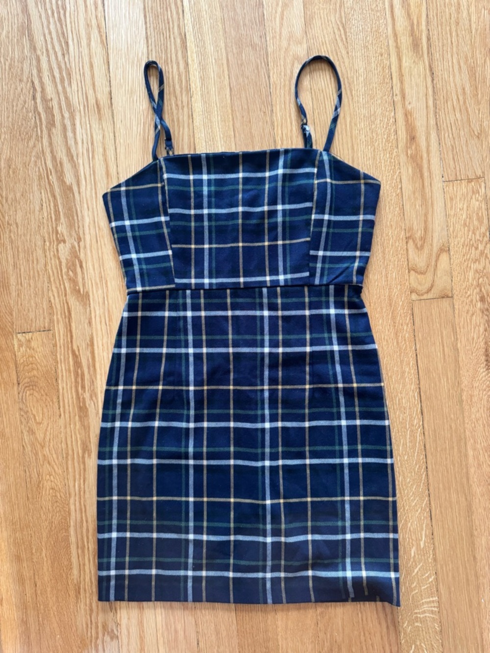 Forever 21 Navy Plaid Spaghetti-Strap Mini Dress